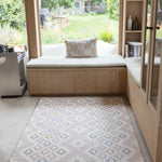 Thick memory foam rug-like geometric totter and tumble play mat