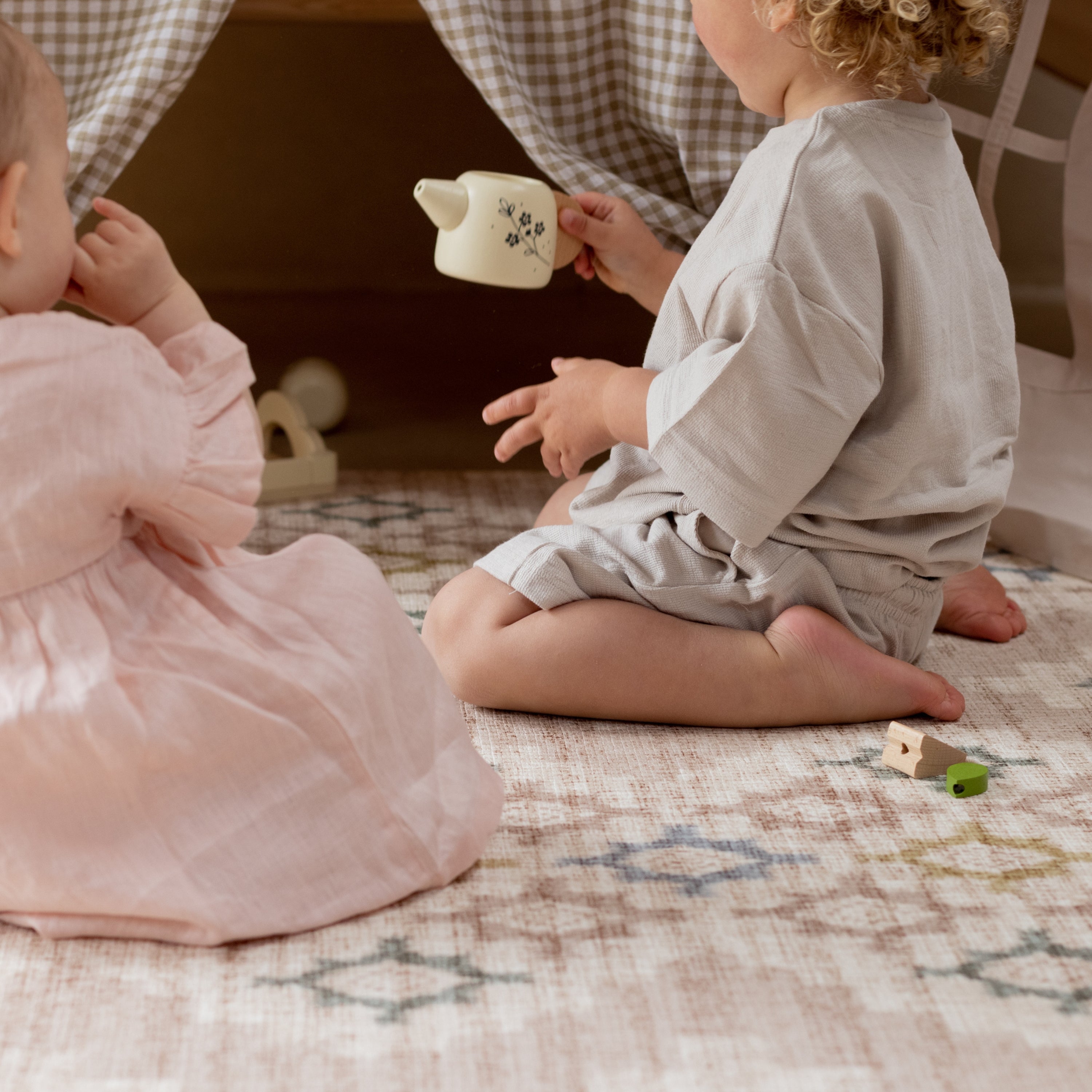 two children sat on a comfortable memory foam baby safe play mat | SKU: 26 FABLE/ASTER STD,26 FABLE/ASTER XL,26 FABLE/ASTER COM,26 FABLE/ASTER RUN