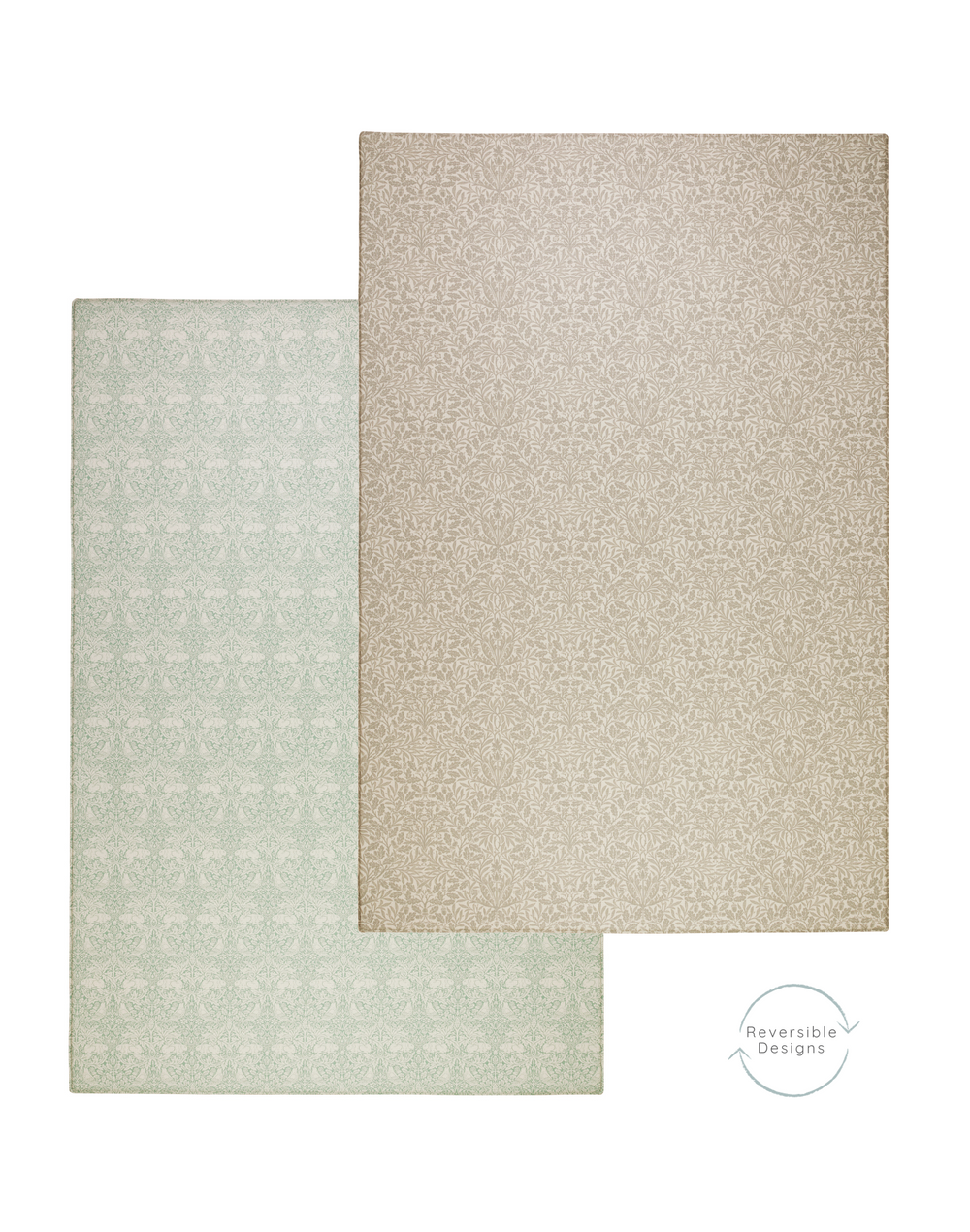 double sided neutral morris & co. playmats ideal area rug for you family home