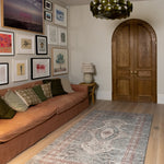 Stylish modern living room with a decorative rug-like play mat 