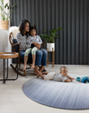 Mom and children enjoy Large round play mat for modern family homes The Kasuri is stylish with a gradient designs he navy blue play mat is perfect for anywhere in the home
