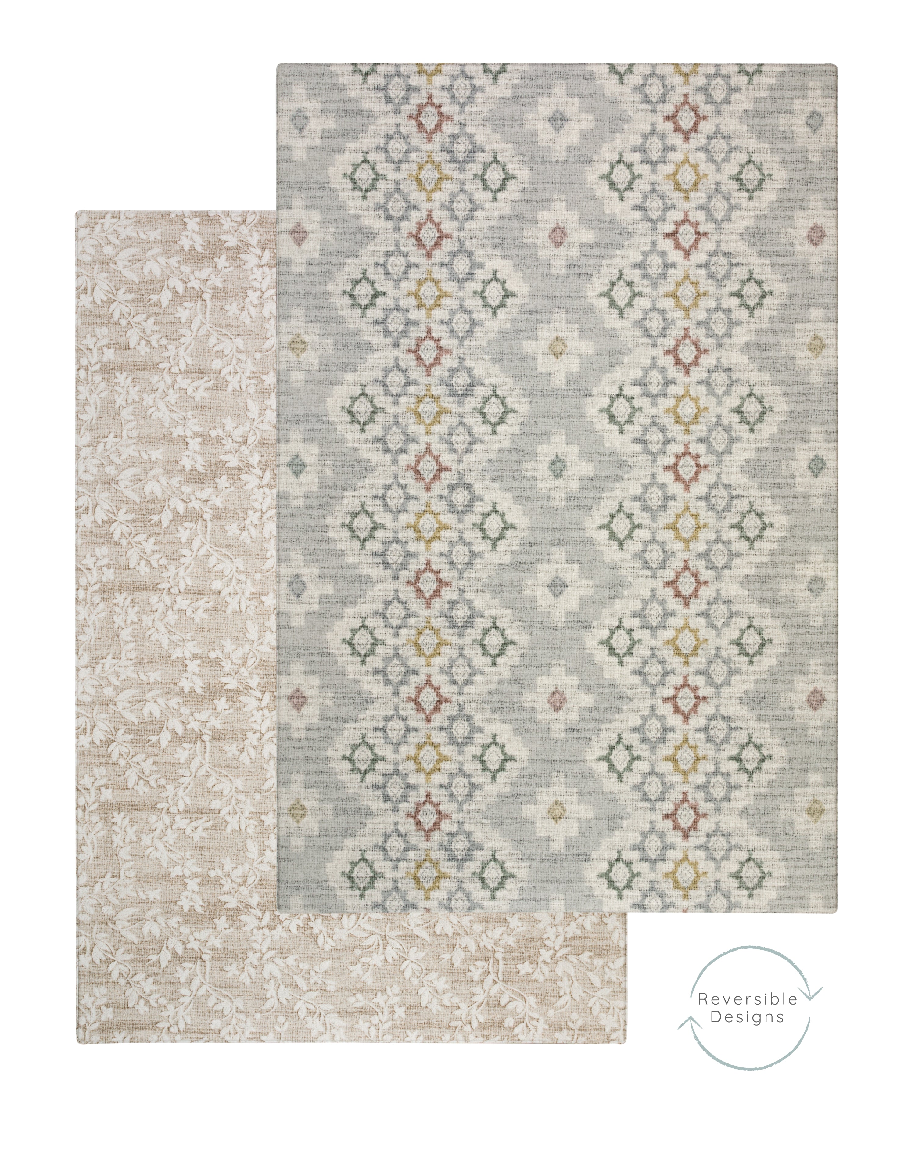 patterned play mat with reversible design