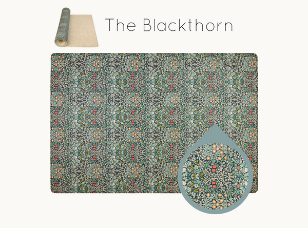 Jewel toned Blackthorn play mat with Morris & Co. motif