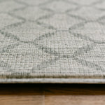 Close-up of a rug-like playmat with a light geometric trellis pattern, made of thick memory foam | SKU: 26 BEACH/GATHER XL, 26 BEACH/GATHER STD, 26 BEACH/GATHER COMP
