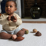 Baby on luxury one piece foam play mat stylish botanical grey playmat totter and tumble The Thinker