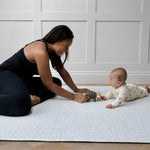 Totter and tumble The Thinker is the lightest of the cool grey padded playmats botanical pattern. Modern contemporary minimal pattern baby floor mat for playing